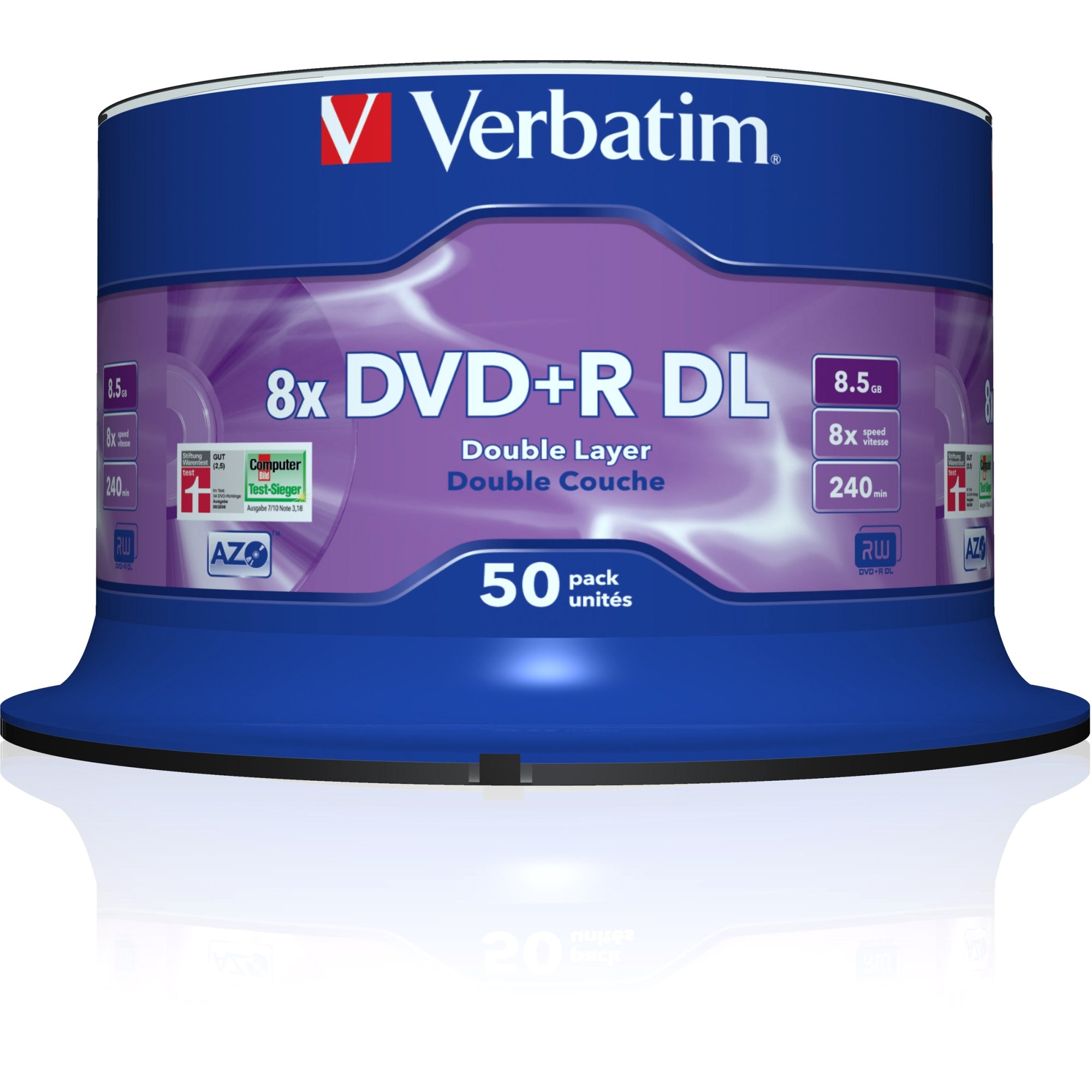 Amazon.com: Verbatim 97000 DVD Recordable Media - DVD+R DL - 8X